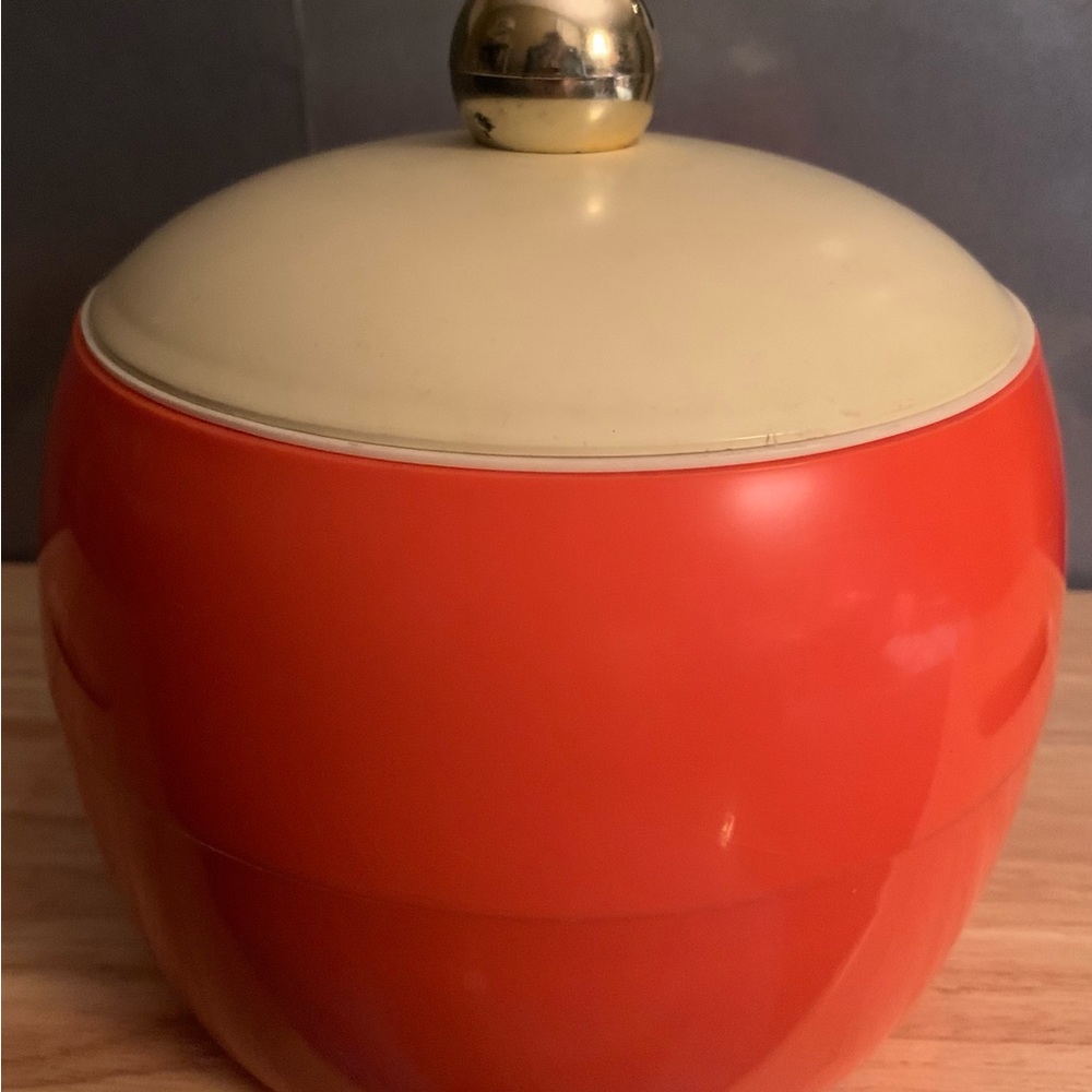 Ice Bucket Vtg GITS Ware #185 ~ Bucket w/Lid Orange Small Mid-Century Modern 70s